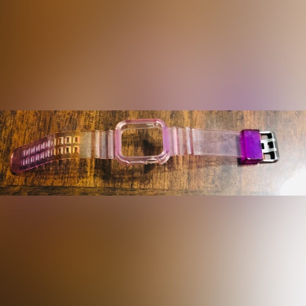 Transparent Pink and Purple Band+Bumper for Apple Watch.38mm 40mm 41mm